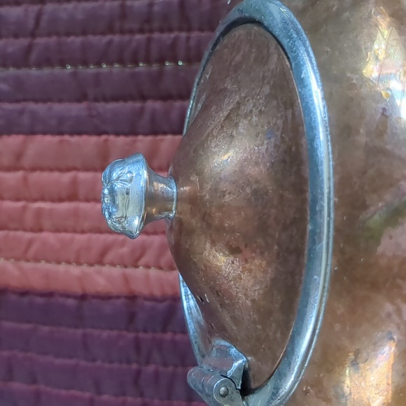 CANACRAFT* vintage copper and pewter wrapped handle tea pot w/ hinged lid - Picture 5 of 15